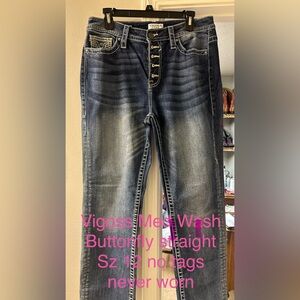 Vigoss Dark Wash Button-Fly Jeans
